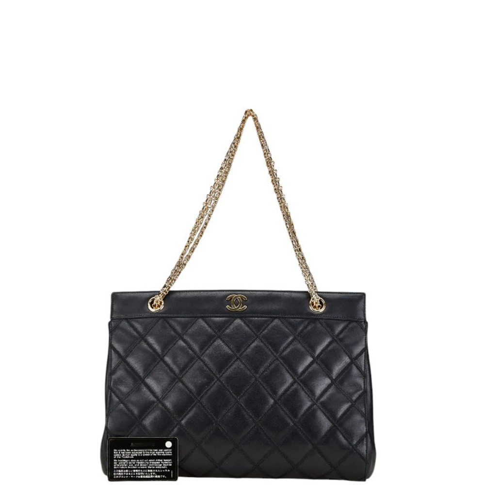 CHANEL Black Leather Logo Shoulder Bag - Picture 7 of 8